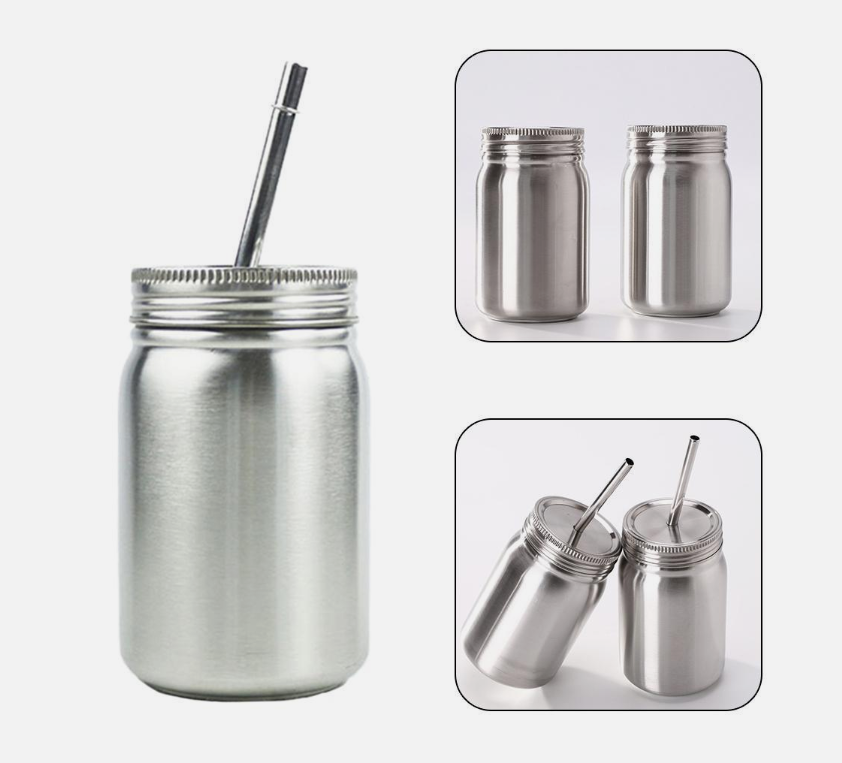 17oz Mason Jar Tumbler - Stainless Steel