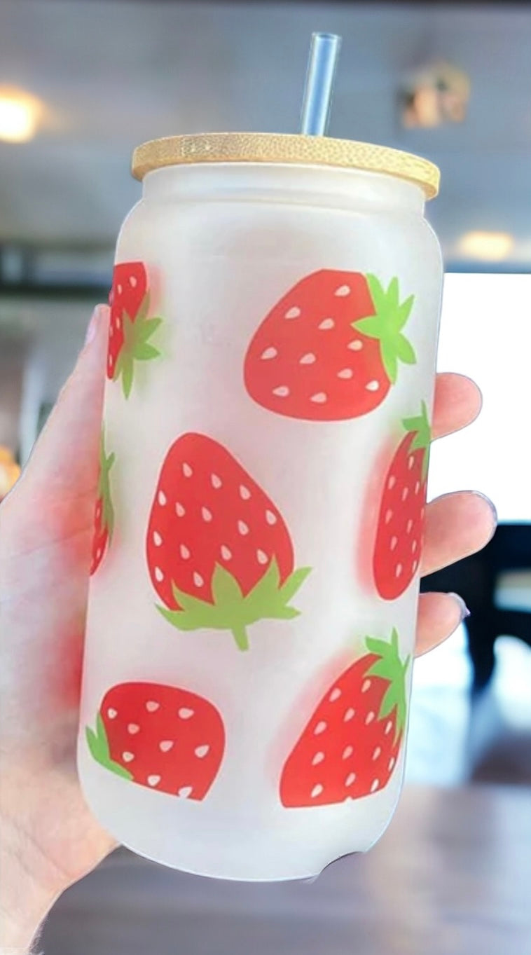 16oz Glass Beer Cans - Frosted