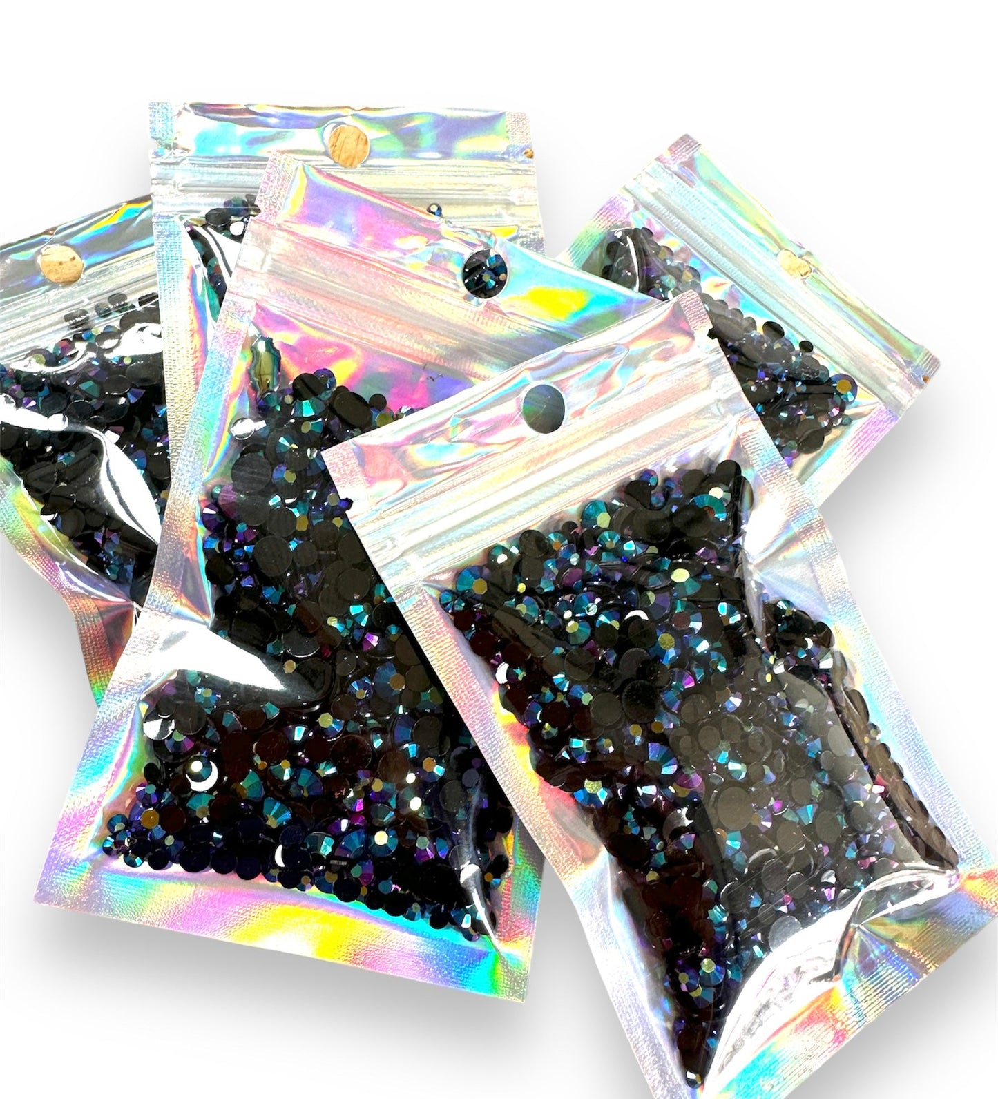 AB Rhinestones Black Iridescent - Mixed bag Size