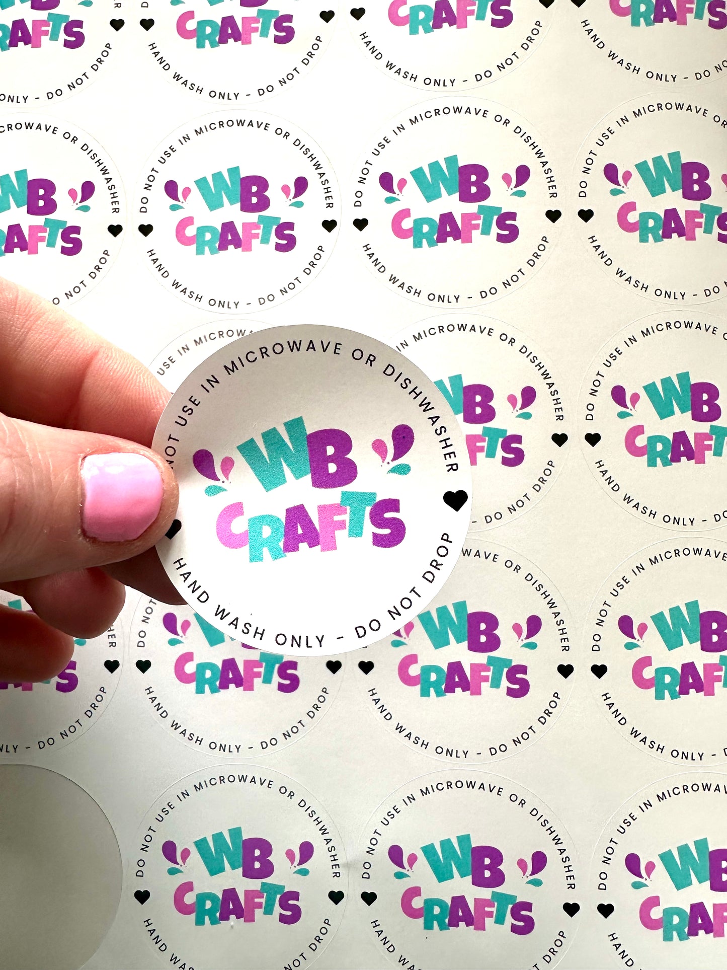 White Tumbler Base - Care Stickers