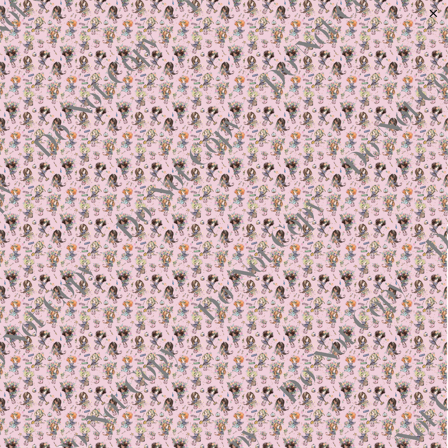 Patterned Vinyl - Gardeners in Pink