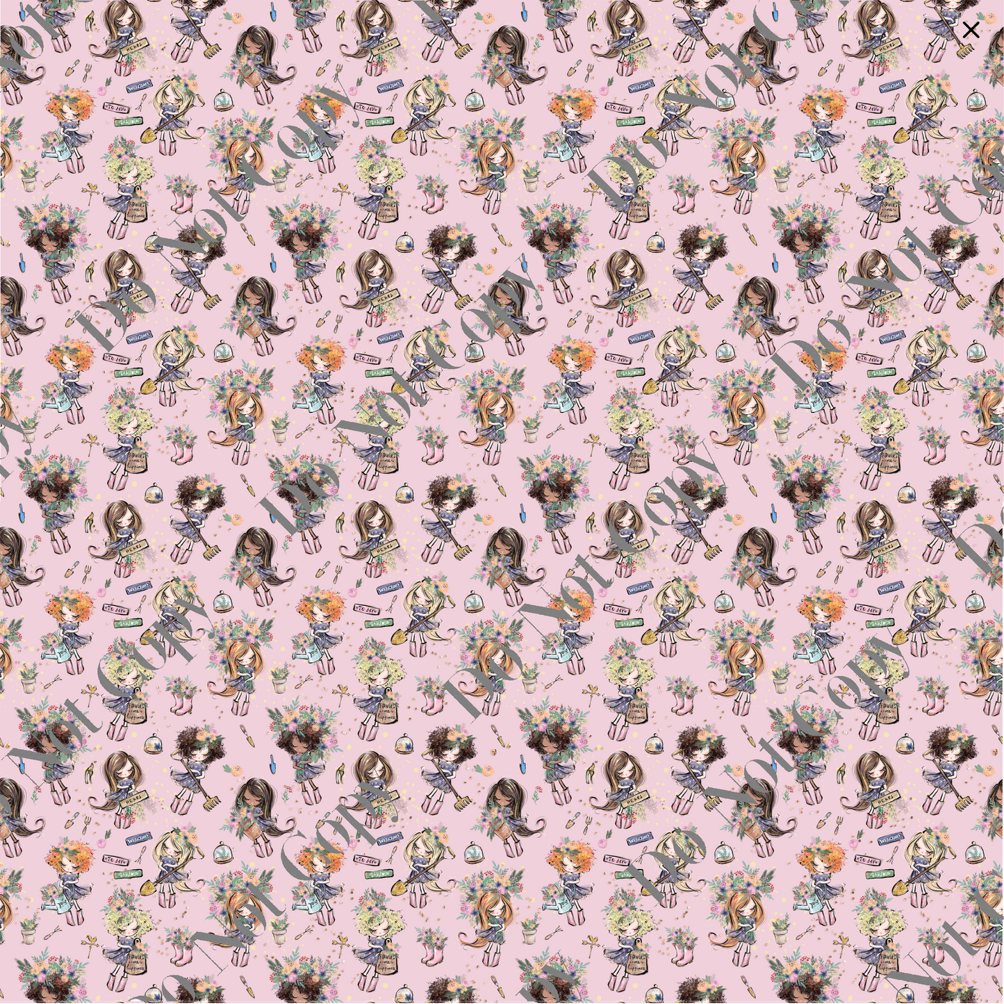 Patterned Vinyl - Gardeners in Pink