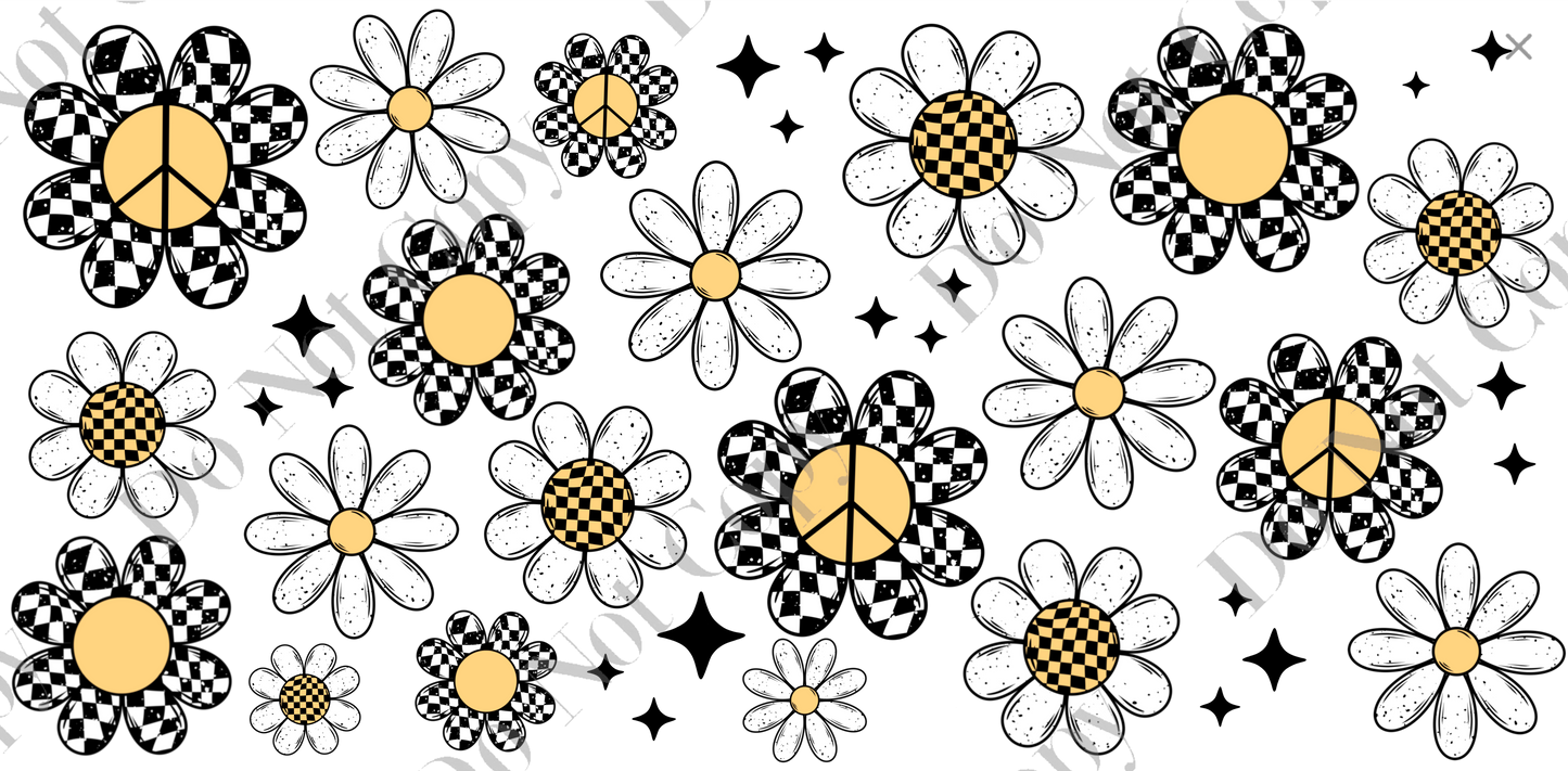 160z Sublimation Wrap - Checker Flowers