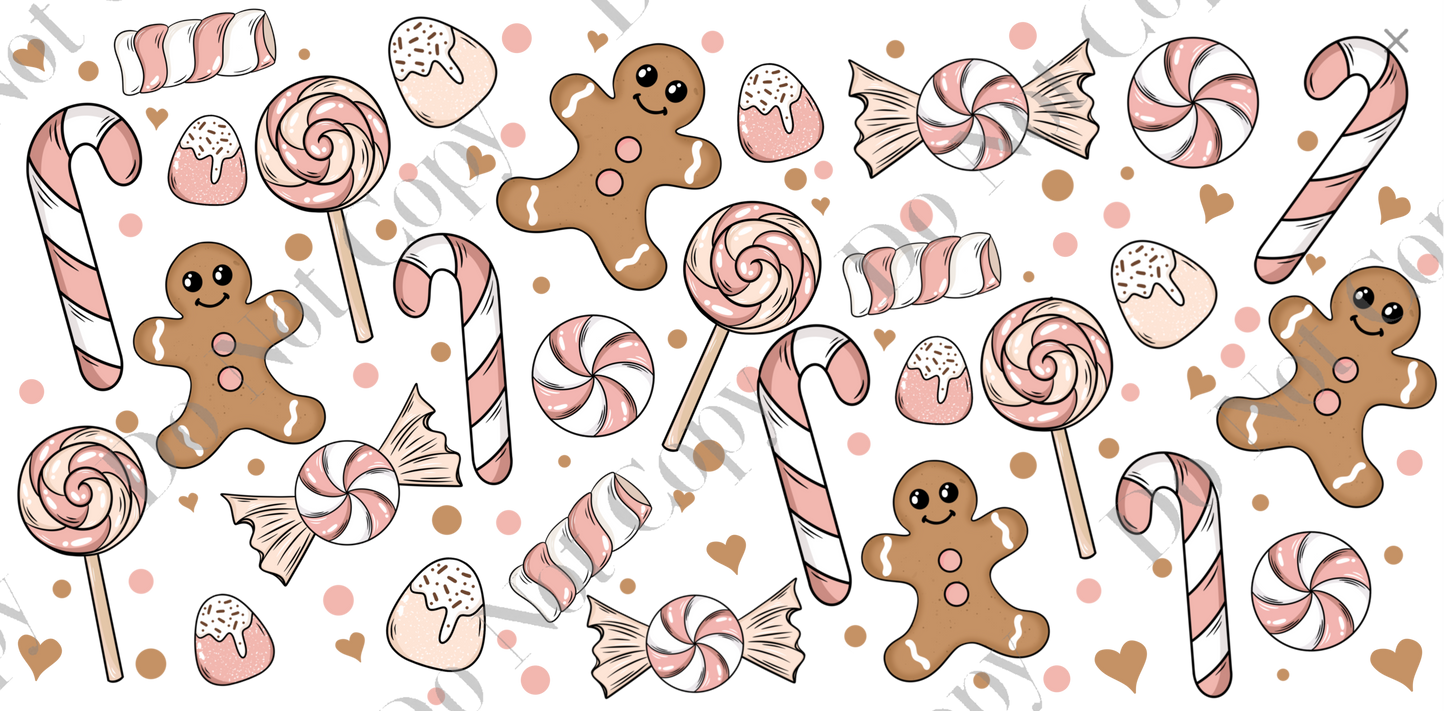 160z Sublimation Wrap - Gingerbread Men