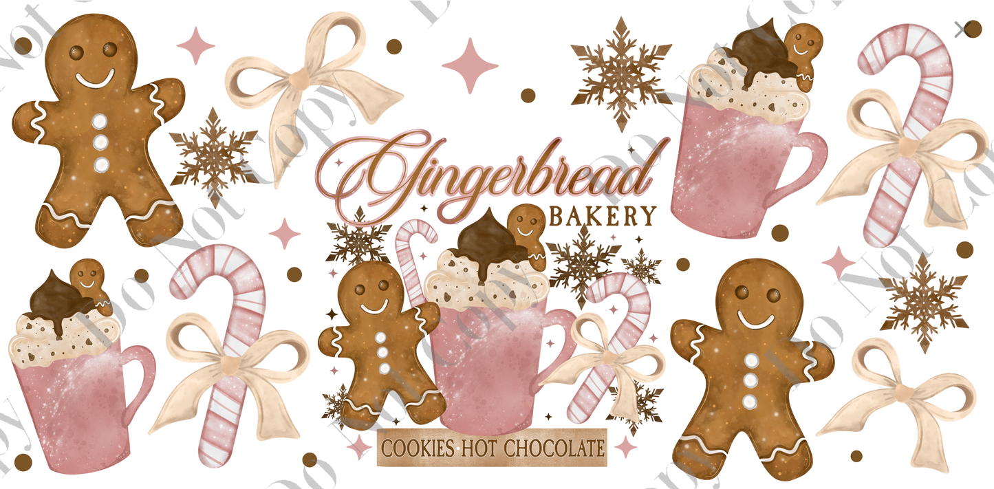 160z Sublimation Wrap - Gingerbread Bakery
