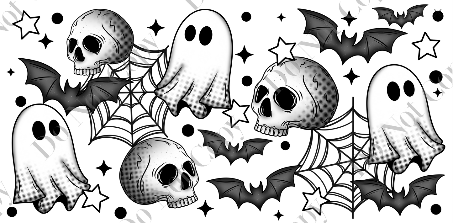 160z Sublimation Wrap - Monochrome Spooky