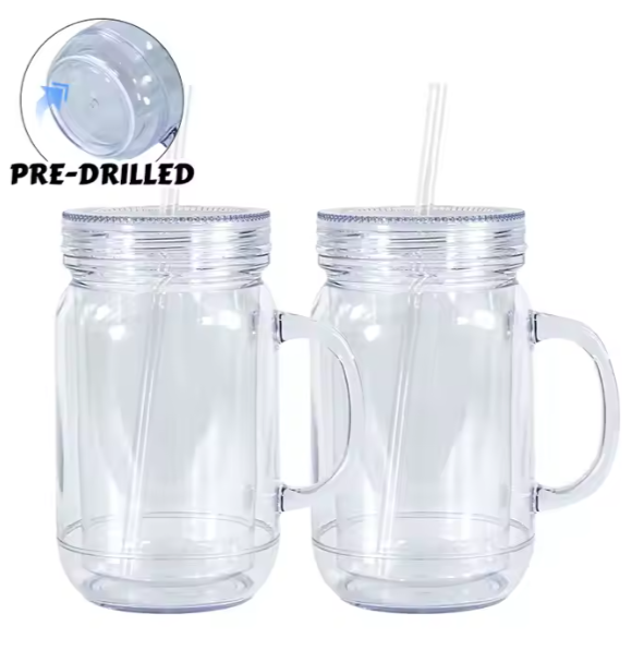 20oz Double Wall Acrylic Mason Jar