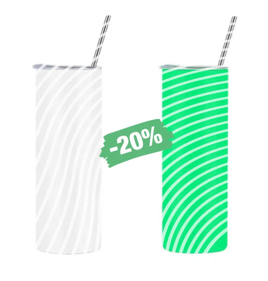 20oz GLOW IN THE DARK sublimation - Straight Skinny Tumbler Water Bottles