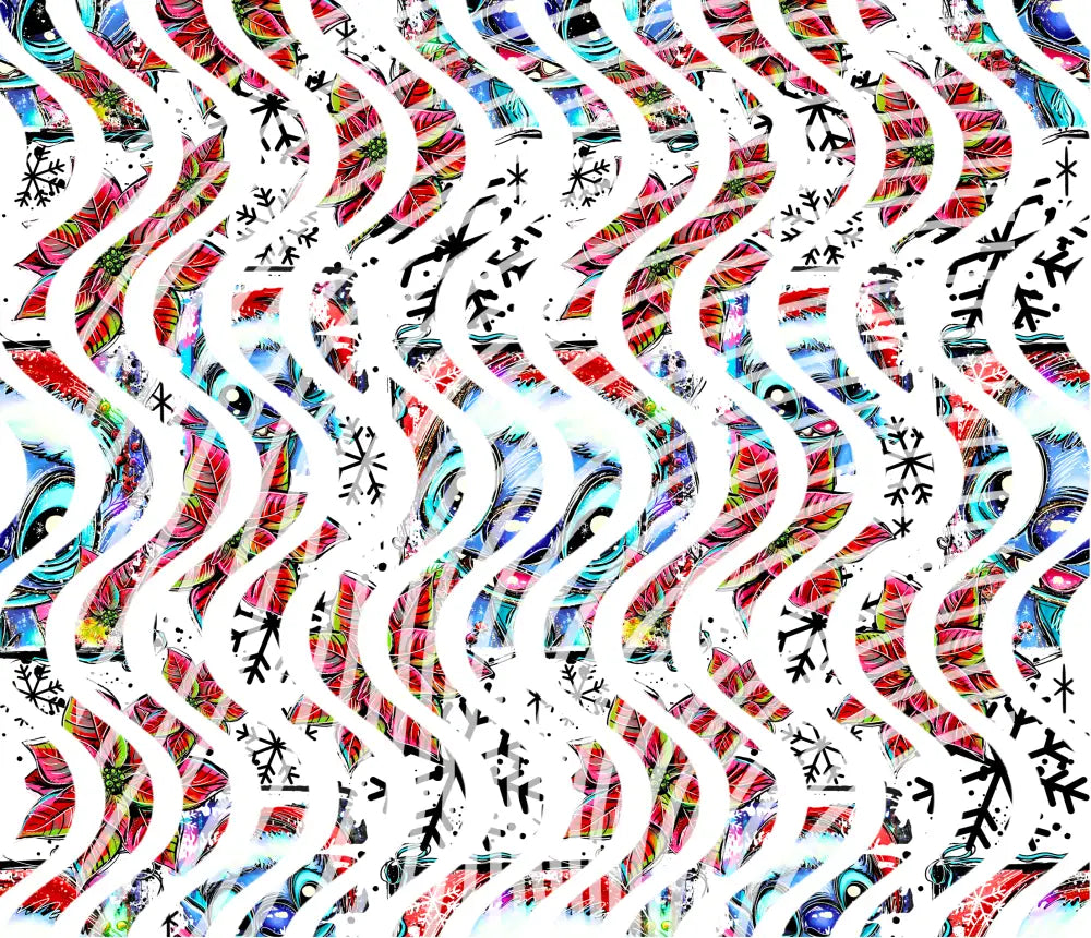 20oz UV DTF Tumbler Template - Dizzy Spells 2 Christmas Blue Alien