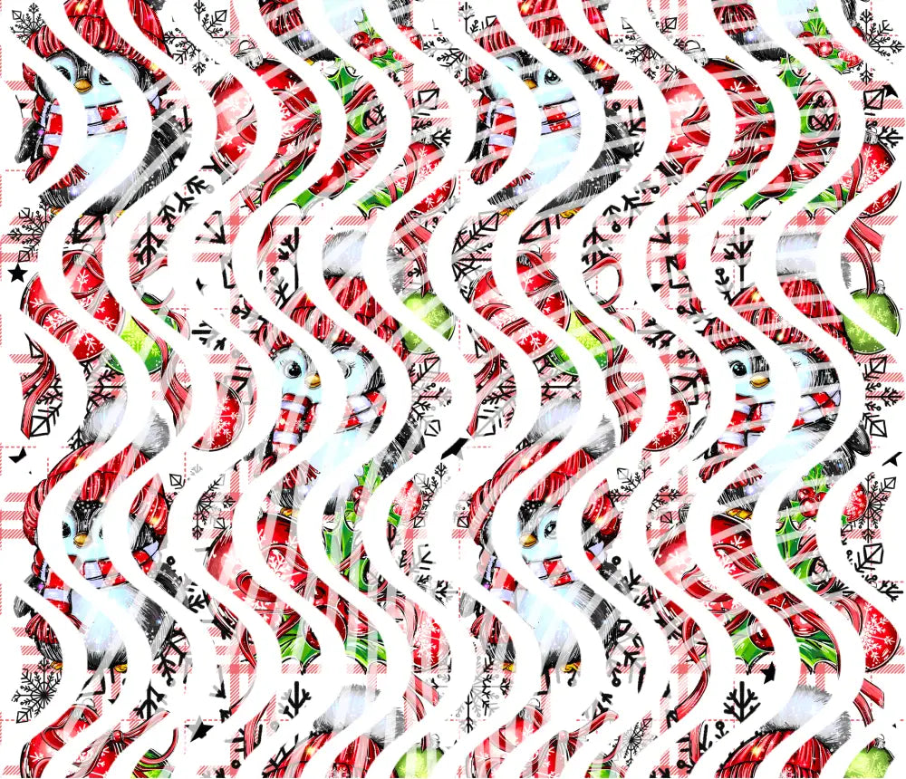 20oz UV DTF Tumbler Template - Dizzy Spells 2 Christmas Penguin