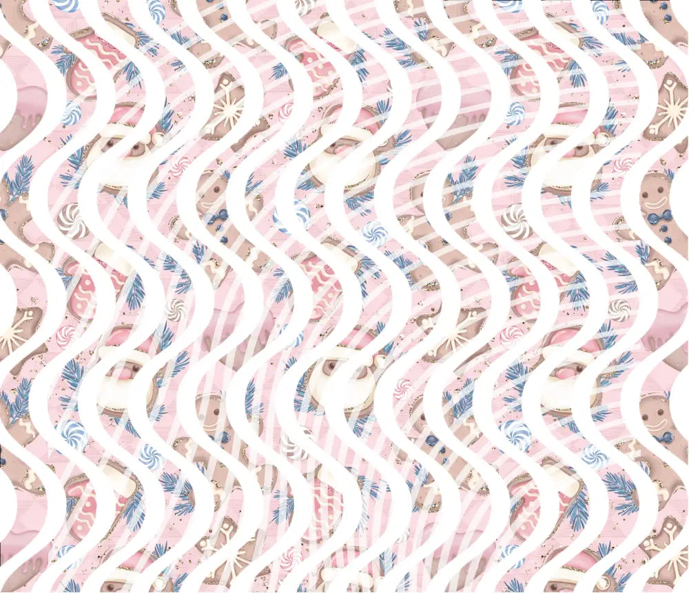 20oz UV DTF Tumbler Template - Dizzy Spells 2 Pink Santa