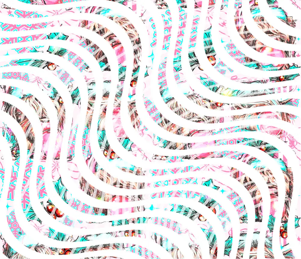 20oz UV DTF Tumbler Template - Dizzy Spells Bubblegum Cow