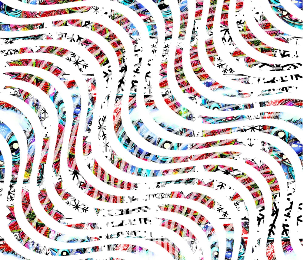 20oz UV DTF Tumbler Template - Dizzy Spells Christmas Blue Alien