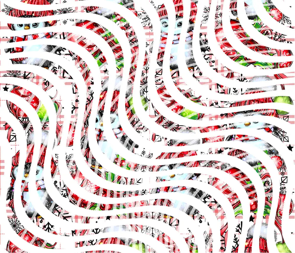 20oz UV DTF Tumbler Template - Dizzy Spells Christmas Penguin