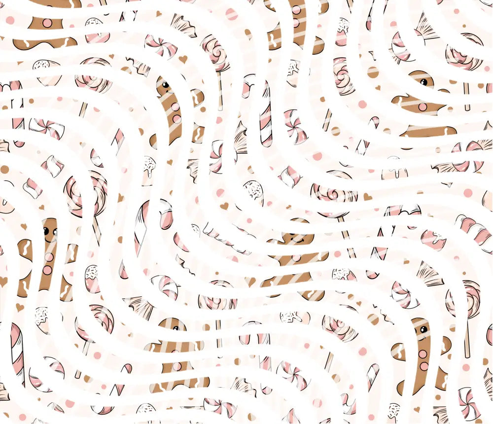 20oz UV DTF Tumbler Template - Dizzy Spells Gingerbread and Lollipops