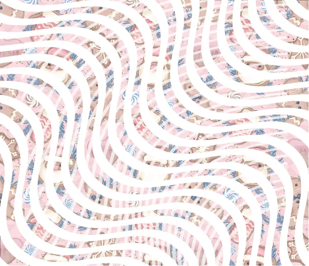 20oz UV DTF Tumbler Template - Dizzy Spells Pink Santa