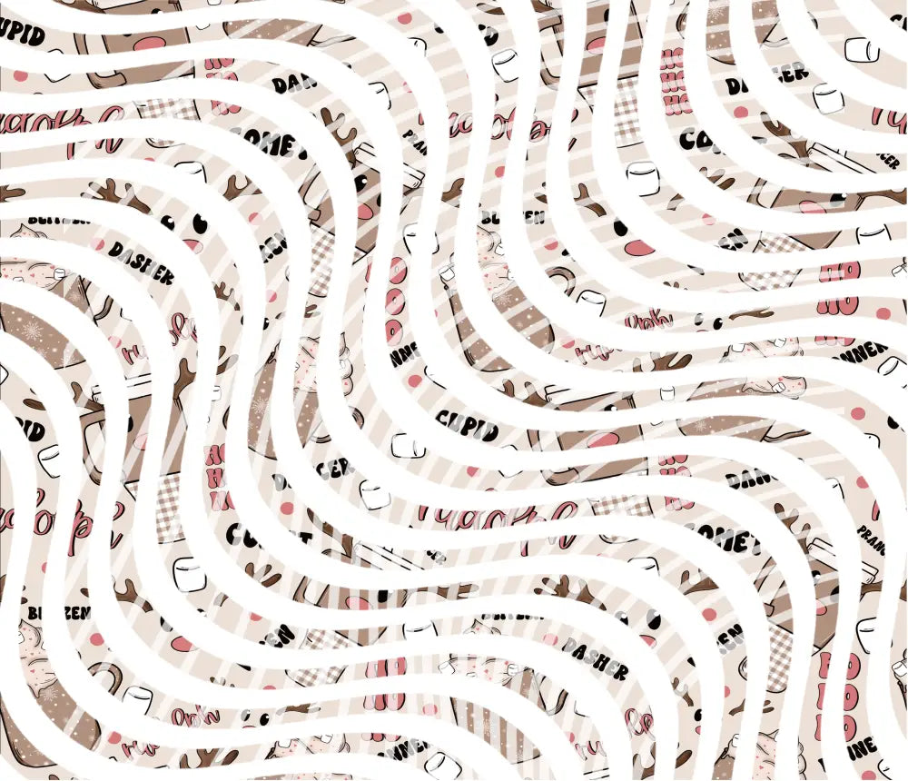 20oz UV DTF Tumbler Template - Dizzy Spells Reindeer Drinks