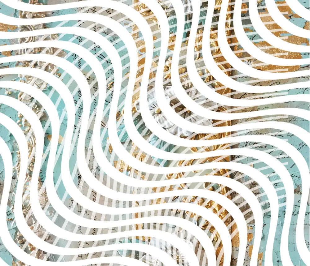 20oz UV DTF Tumbler Template - Dizzy Spells Turquoise Flowers