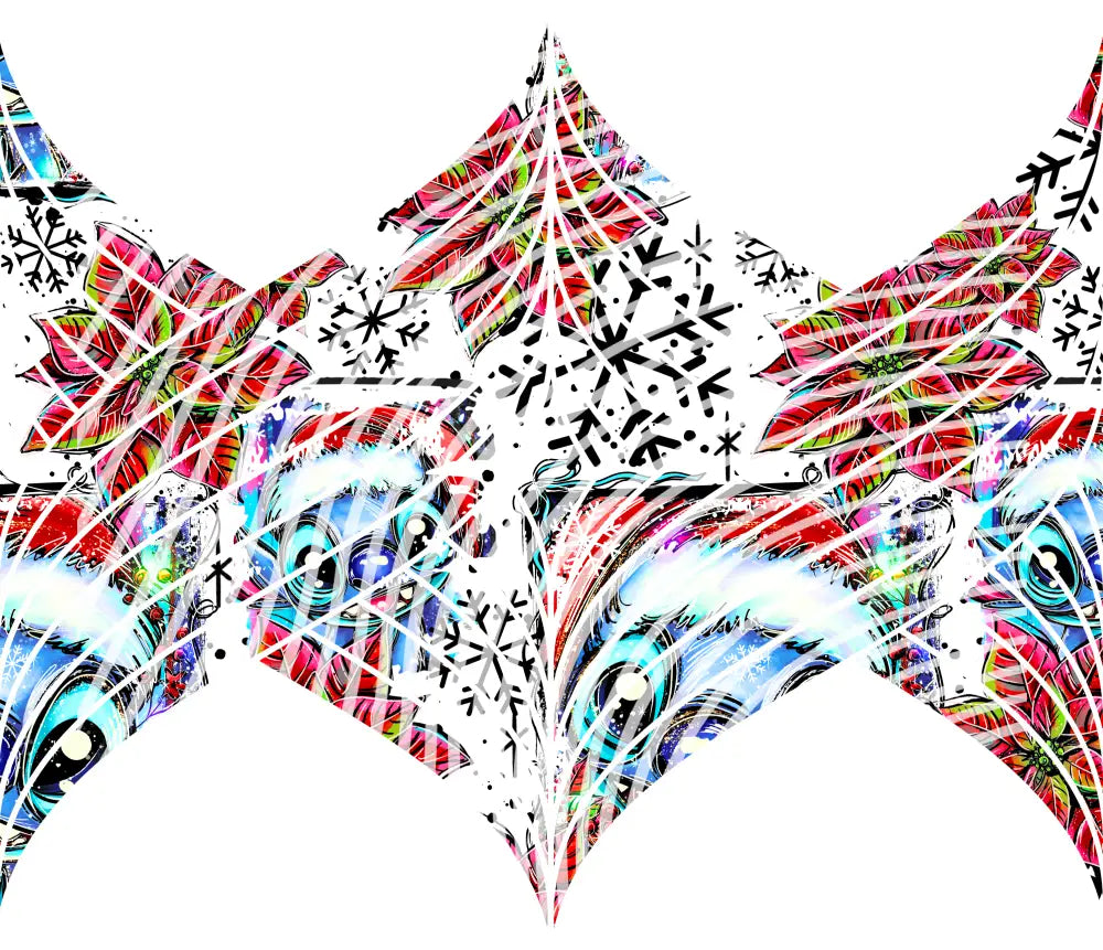 20oz UV DTF Tumbler Template - Mermaids Tail Christmas Blue Alien