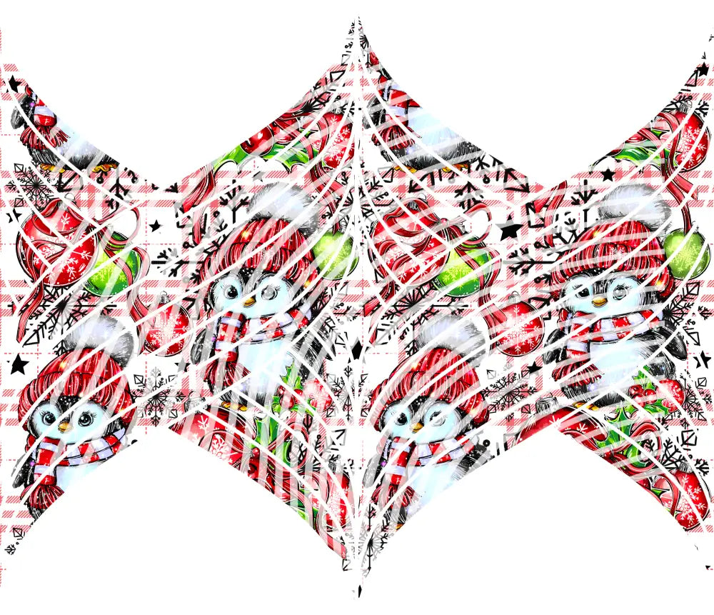 20oz UV DTF Tumbler Template - Mermaids Tail Christmas Penguin