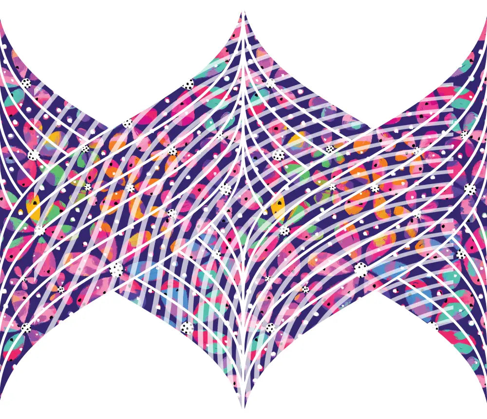 20oz UV DTF Tumbler Template - Mermaids Tail Colourful Daisies