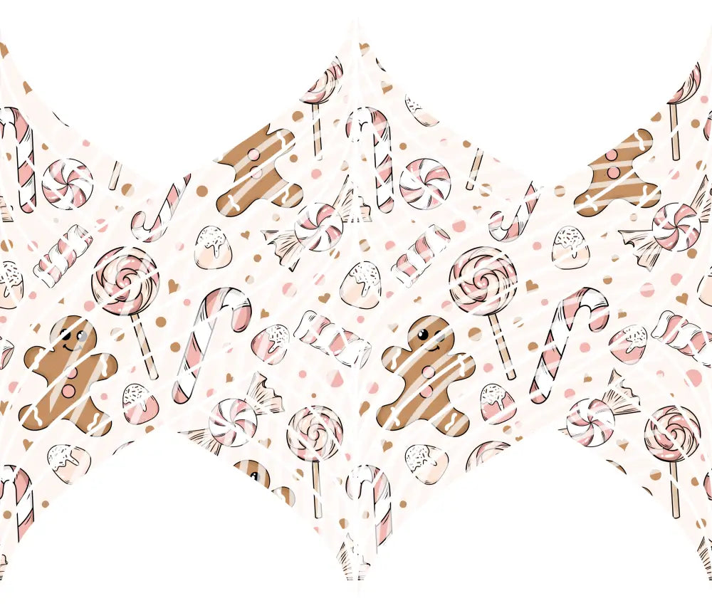 20oz UV DTF Tumbler Template - Mermaids Tail Gingerbread and Lollipops