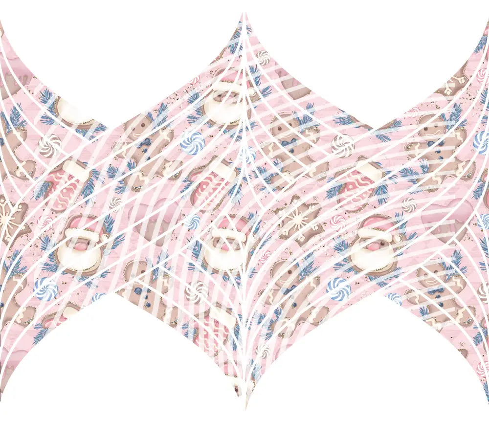 20oz UV DTF Tumbler Template - Mermaids Tail Pink Santa