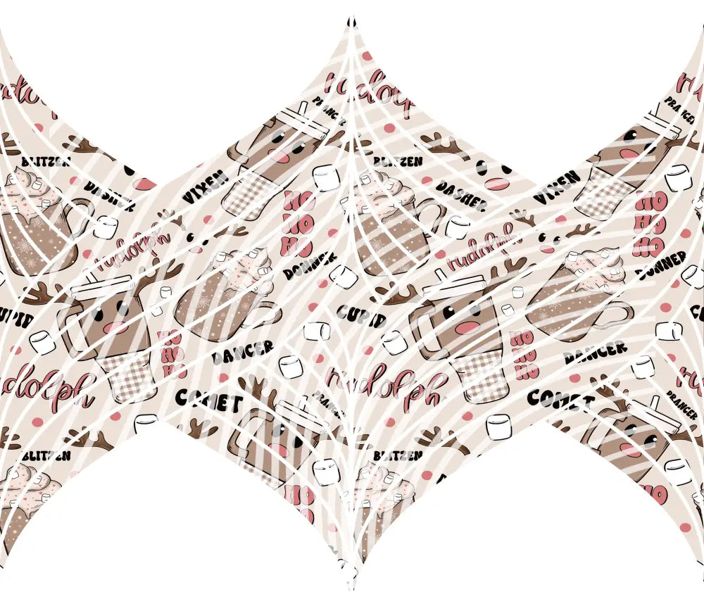 20oz UV DTF Tumbler Template - Mermaids Tail Reindeer Drinks