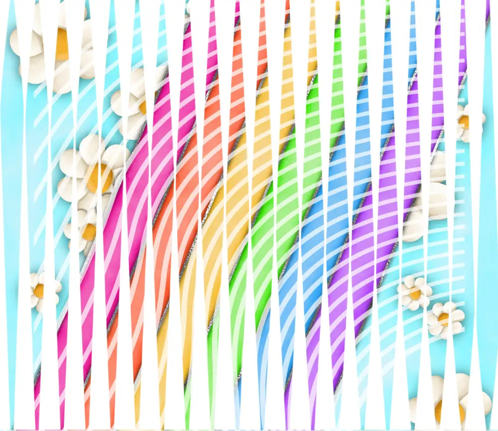 20oz UV DTF Tumbler Template - Mindbender Rainbows & Daisies