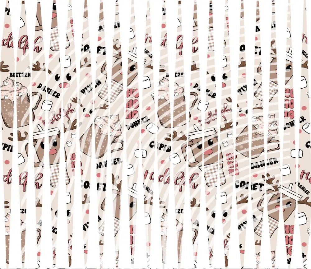 20oz UV DTF Tumbler Template - Mindbender Reindeer Drinks