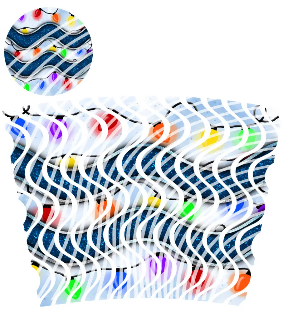 24oz UV DTF Tumbler Template With Lid - Dizzy Spells 2 Christmas Lights