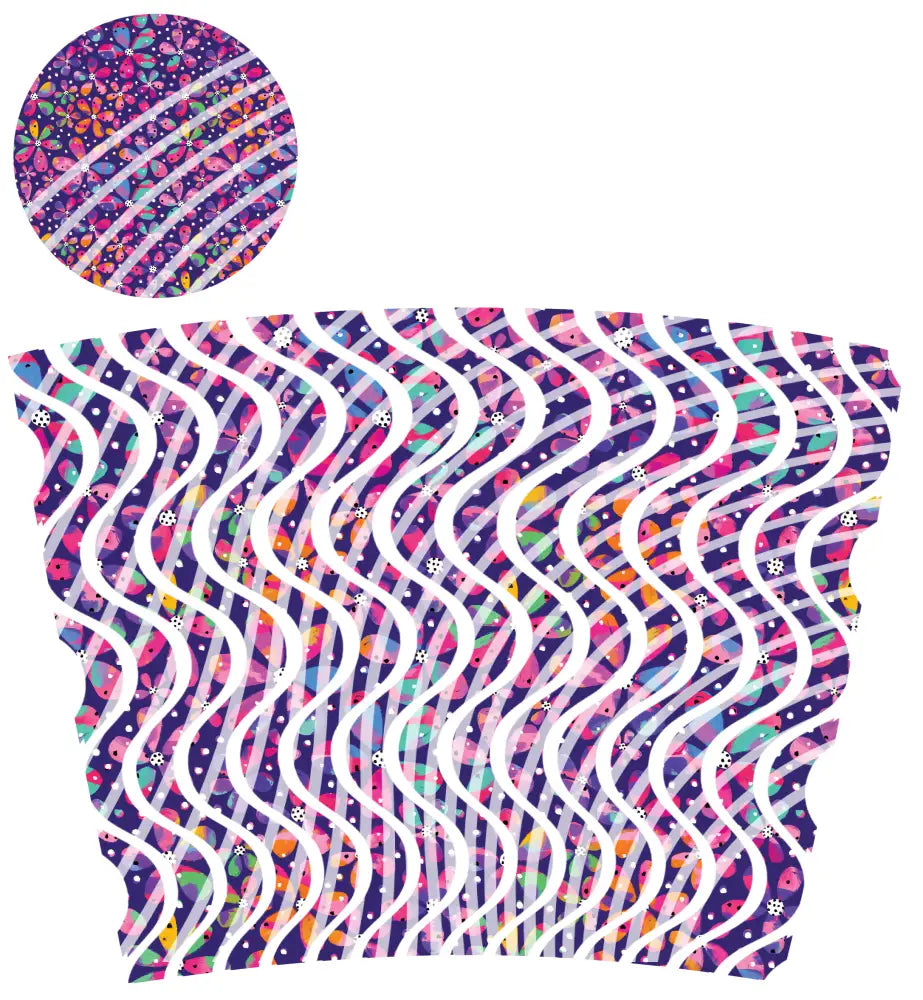 24oz UV DTF Tumbler Template With Lid - Dizzy Spells 2 Colourful Daisies