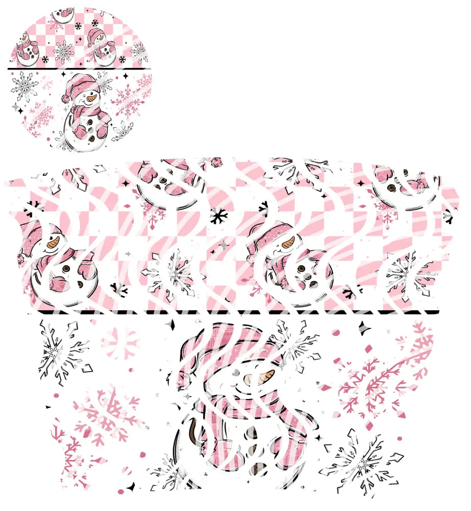 24oz UV DTF Tumbler Template With Lid - Dizzy Spells 2 Snowman