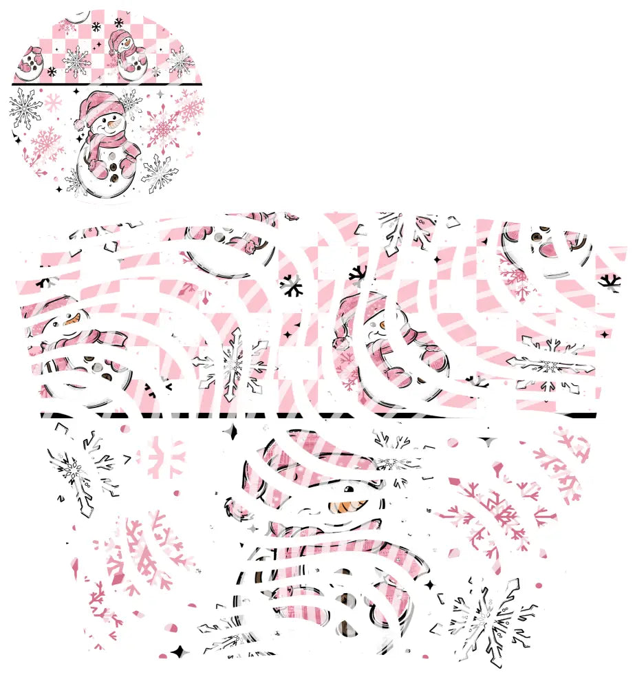 24oz UV DTF Tumbler Template With Lid - Dizzy Spells Snowman