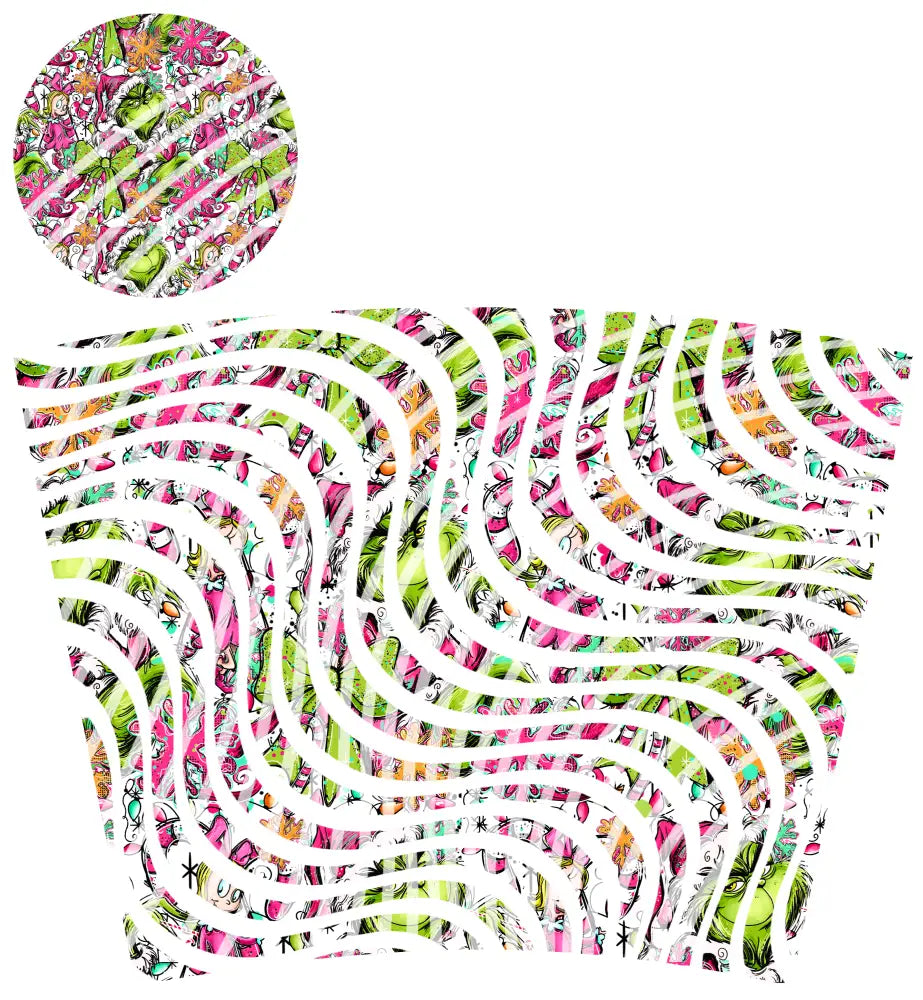 24oz UV DTF Tumbler Template With Lid - Dizzy Spells The Green One