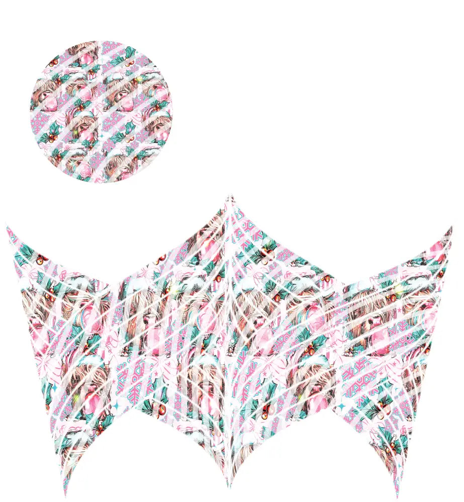 24oz UV DTF Tumbler Template With Lid - Mermaid Tails Bubblegum Cow