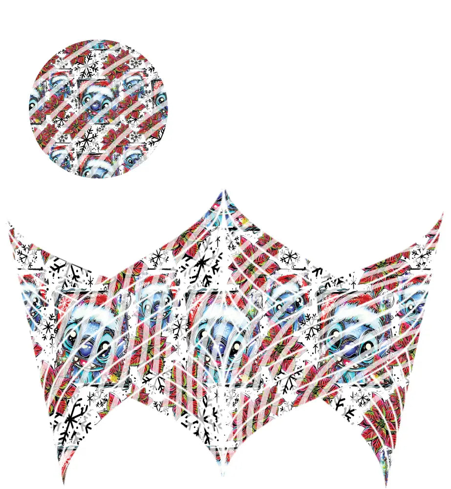 24oz UV DTF Tumbler Template With Lid - Mermaid Tails Christmas Blue Alien