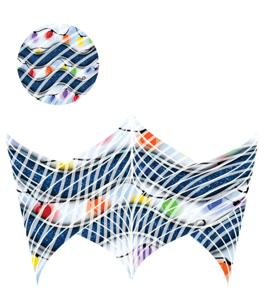 24oz UV DTF Tumbler Template With Lid - Mermaid Tails Christmas Lights