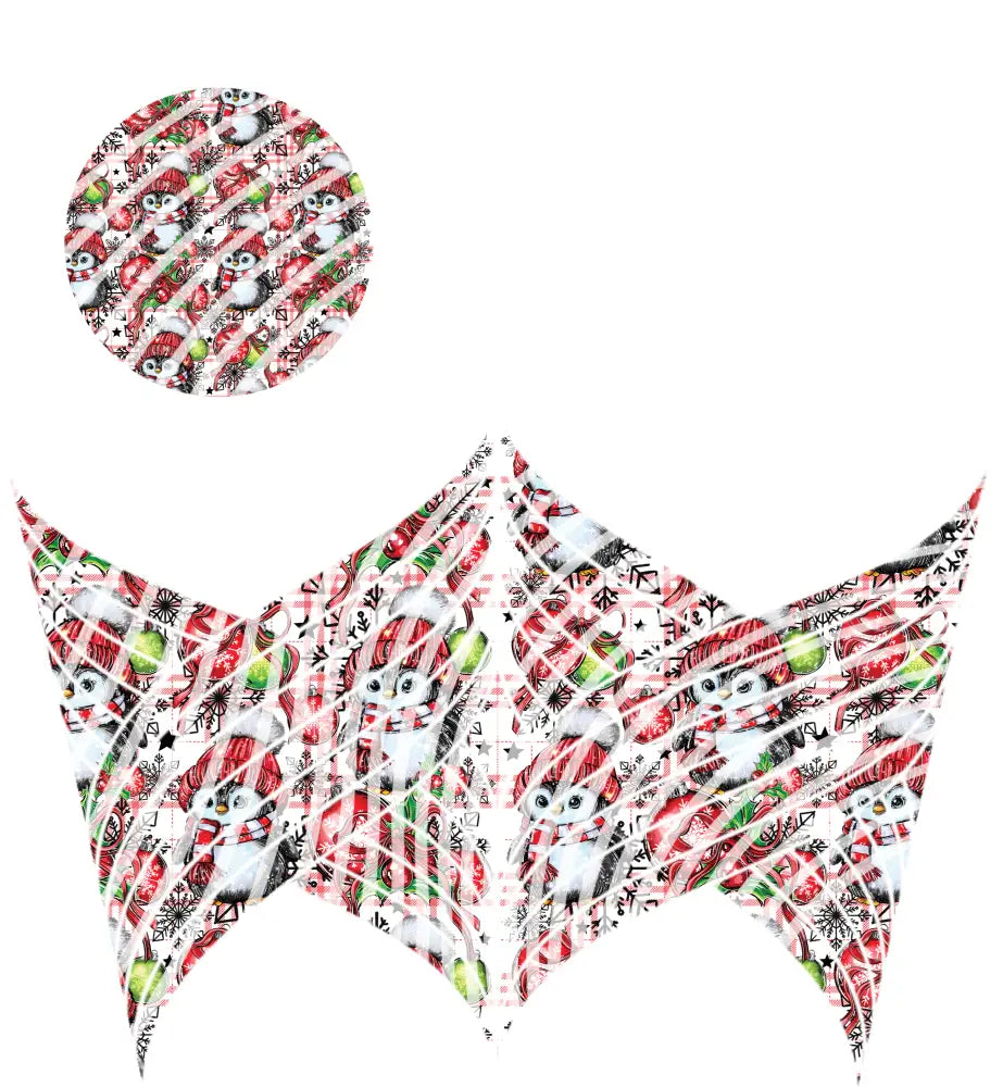 24oz UV DTF Tumbler Template With Lid - Mermaid Tails Christmas Penguin