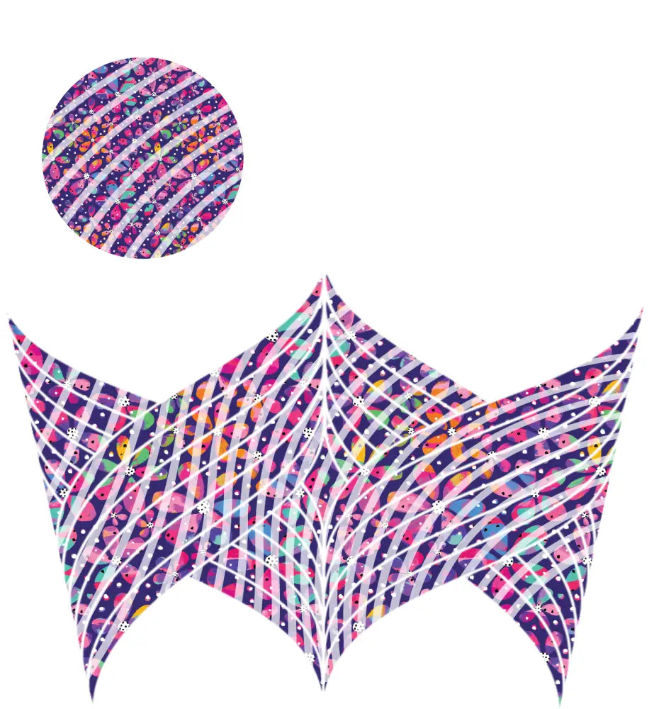 24oz UV DTF Tumbler Template With Lid - Mermaid Tails Colourful Daisies