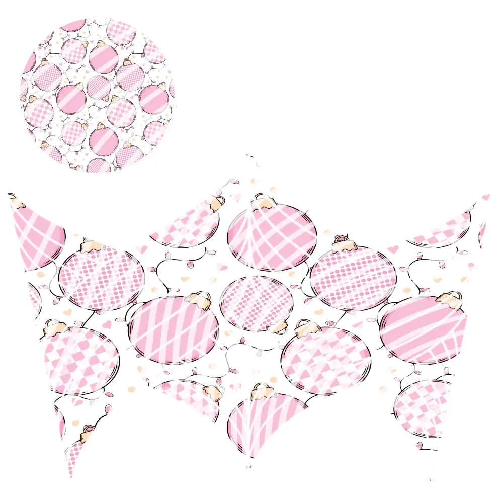 24oz UV DTF Tumbler Template With Lid - Mermaid Tails Pink Baubles