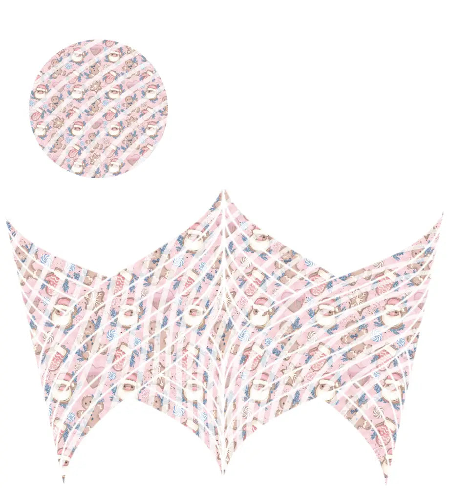 24oz UV DTF Tumbler Template With Lid - Mermaid Tails Pink Santa