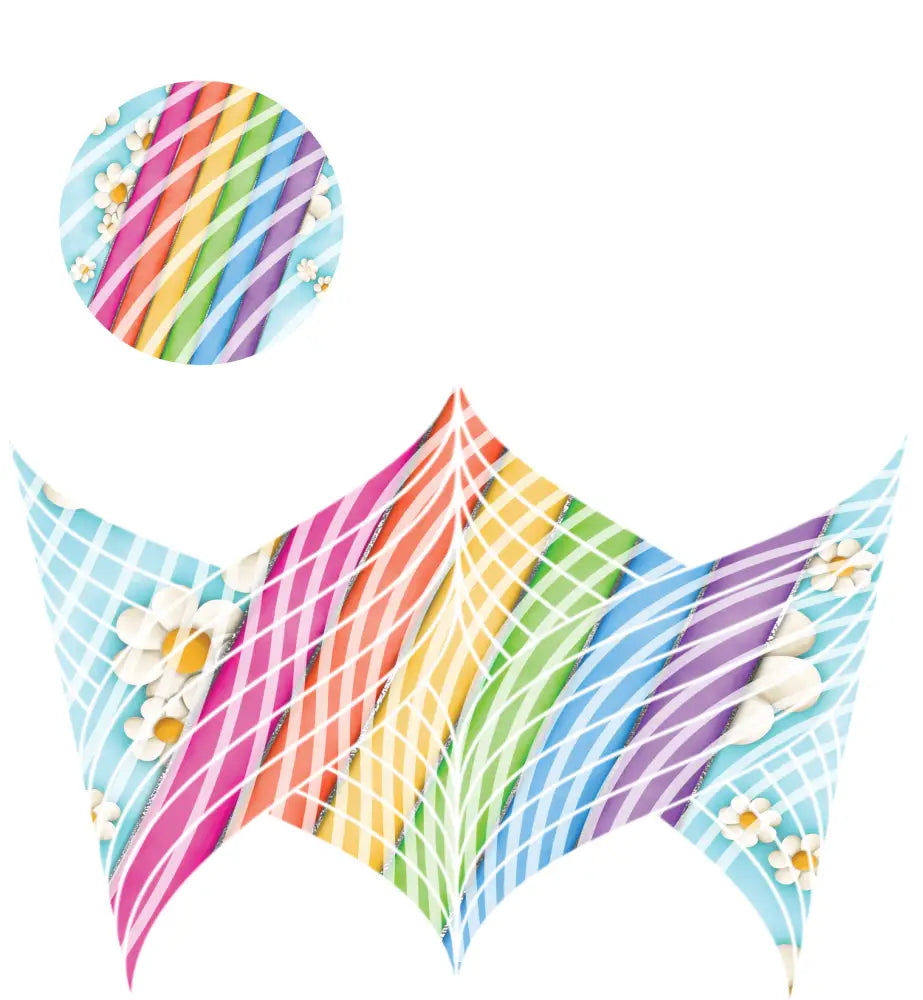 24oz UV DTF Tumbler Template With Lid - Mermaid Tails Rainbows & Daisies