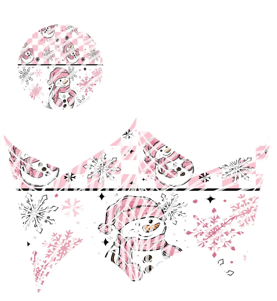 24oz UV DTF Tumbler Template With Lid - Mermaid Tails Snowman