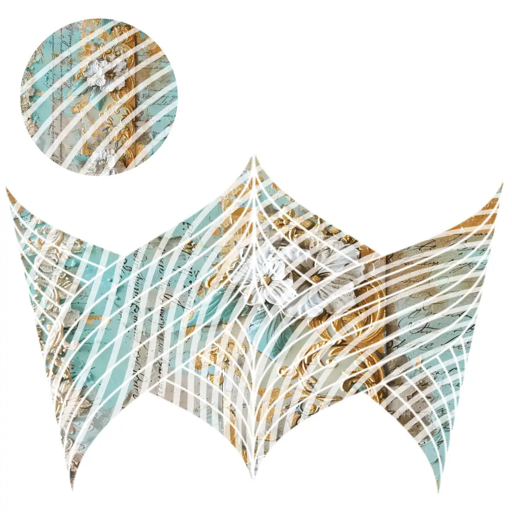 24oz UV DTF Tumbler Template With Lid - Mermaid Tails Turquoise Flowers