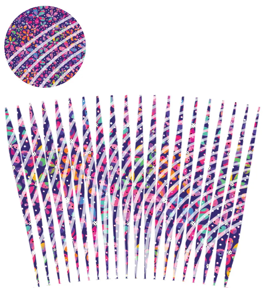 24oz UV DTF Tumbler Template With Lid - Mindbender Colourful Daisies