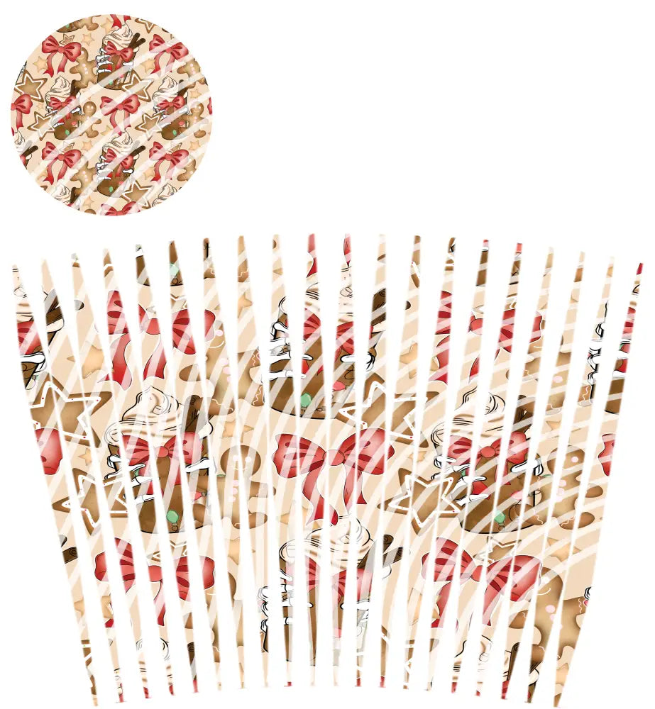 24oz UV DTF Tumbler Template With Lid - Mindbender Hot Cocoa Skellie