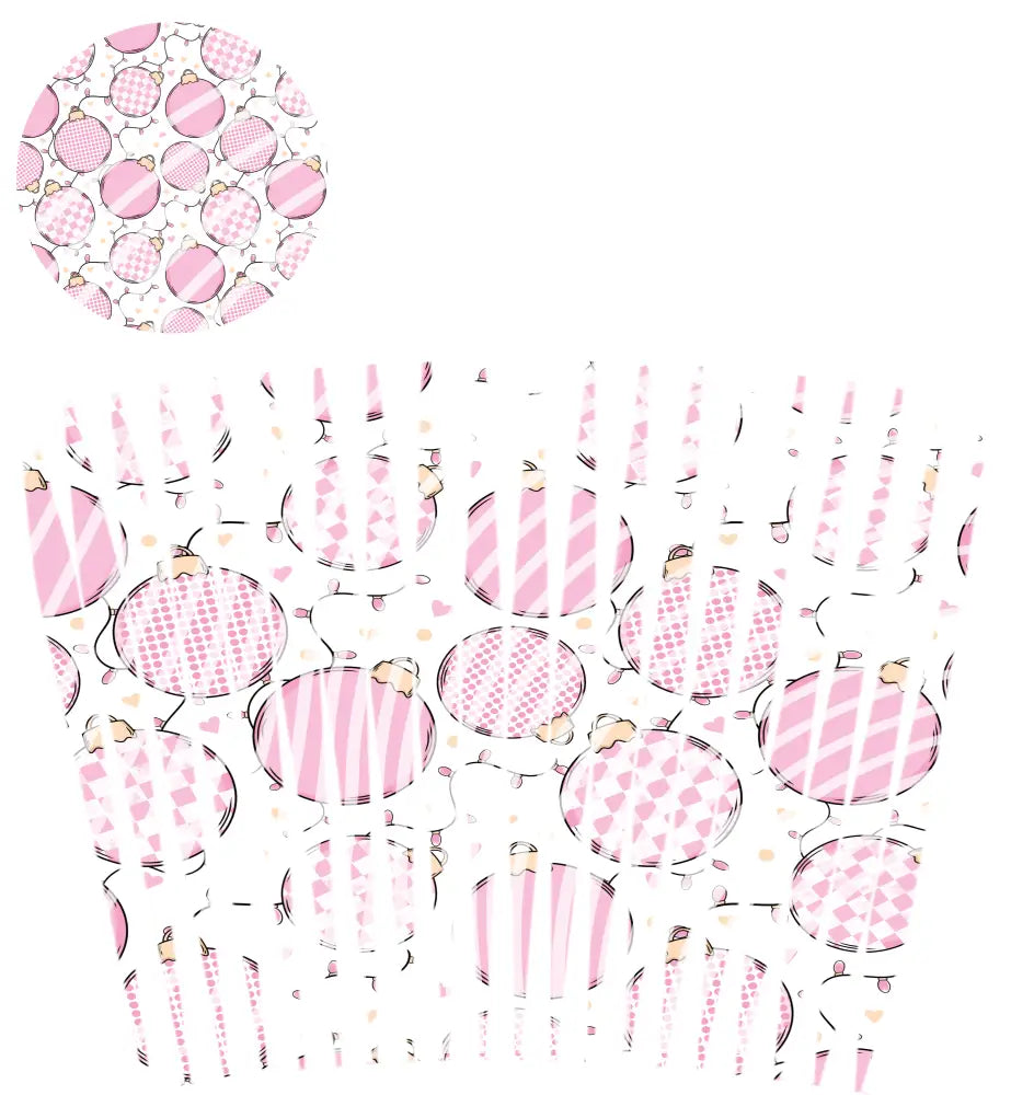 24oz UV DTF Tumbler Template With Lid - Mindbender Pink Baubles