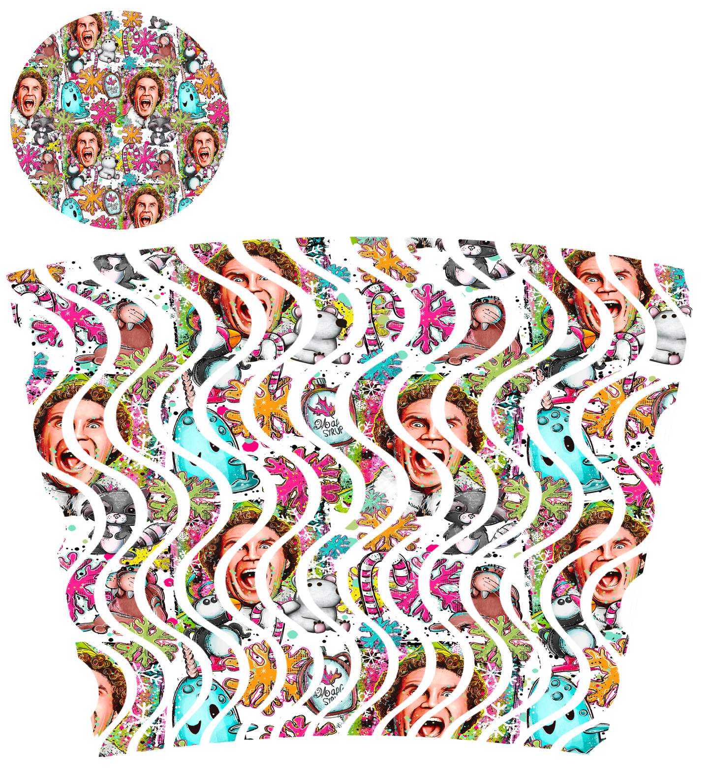 24oz UV DTF Tumbler Template With Lid - Dizzy Spells 2