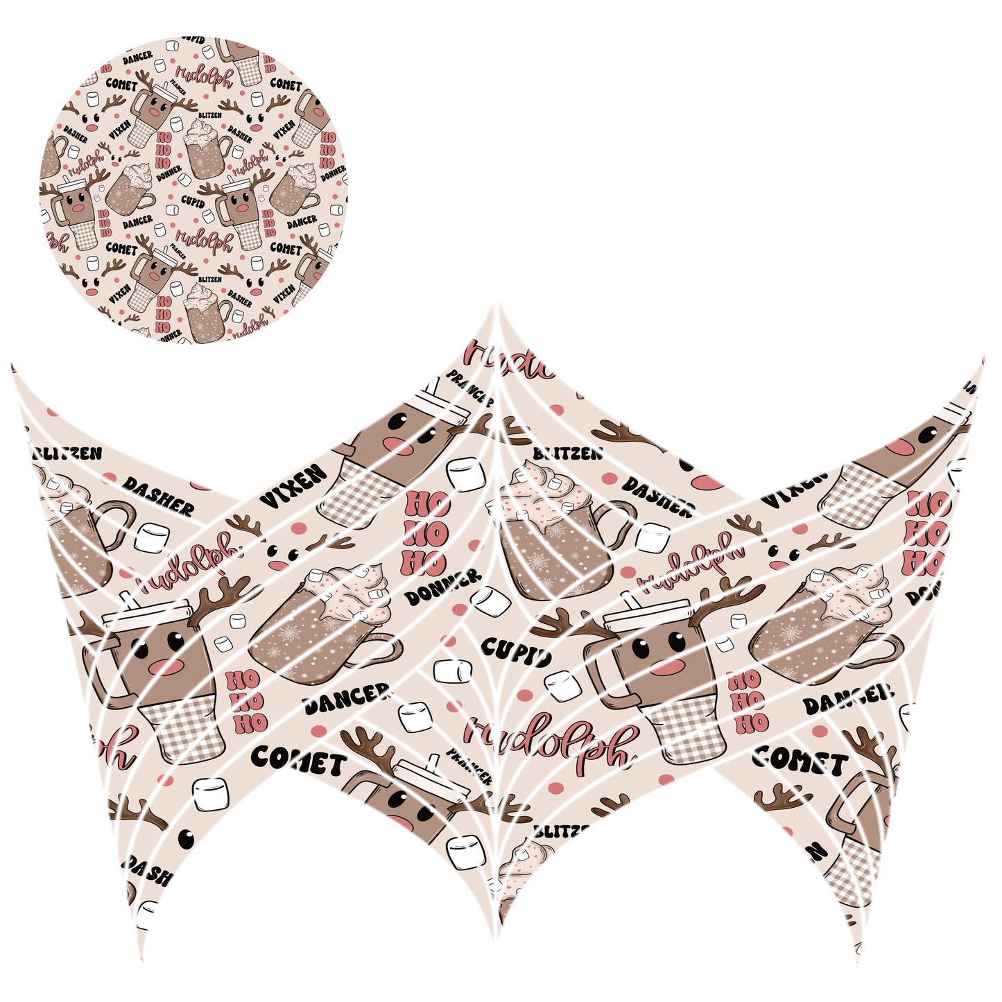 24oz UV DTF Tumbler Template With Lid - Mermaid Tails